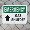 Signmission Gas Shutoff (Up Arrow) With Symbol, 14 in W x Rectangle, Plastic OS-2PACK-EM-P-1014-L-10390 - alternate 3